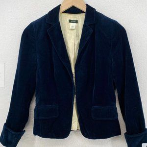 J. Crew Midnight Lined Velvet Jacket / Blazer - size 0